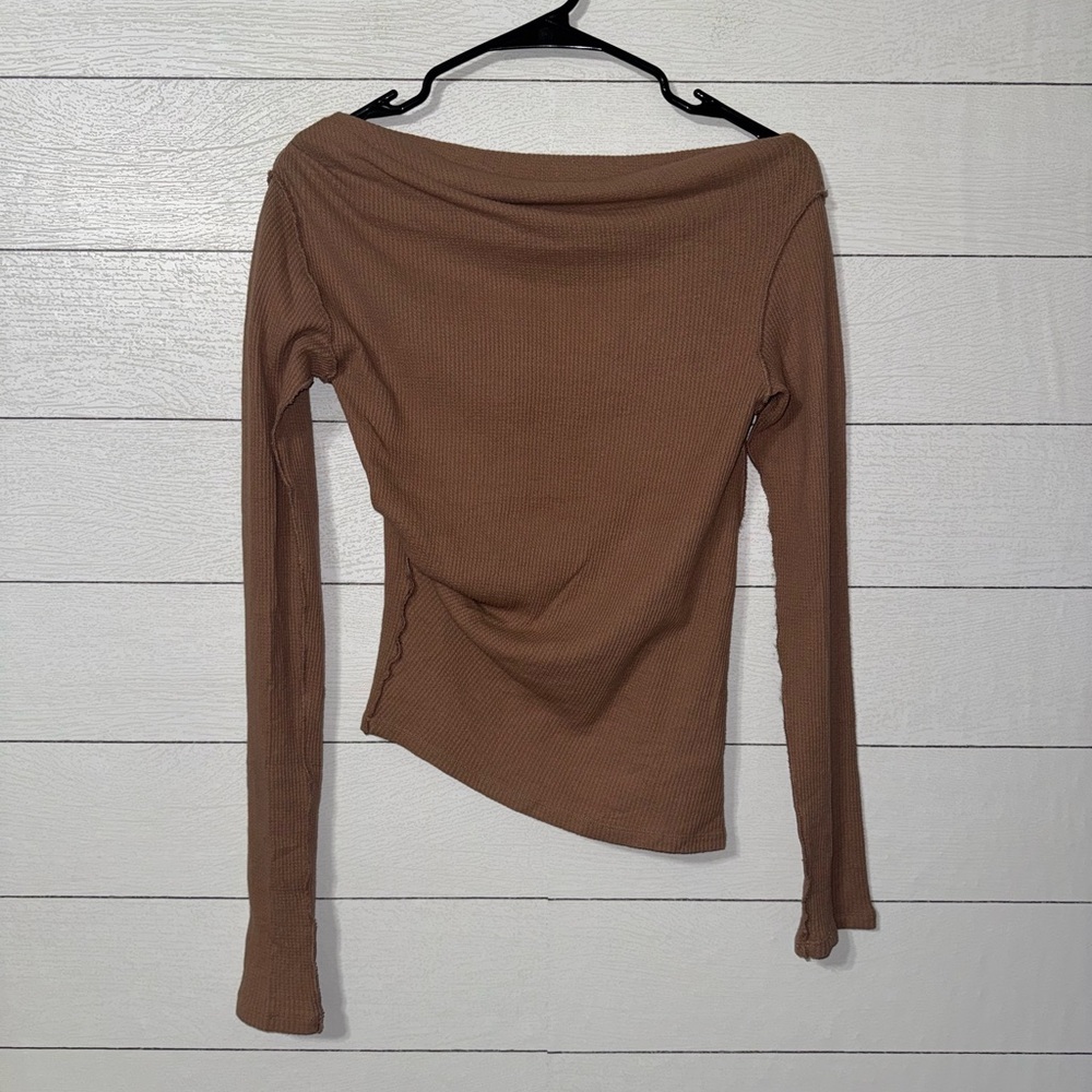 Free People We The Free El Sol Layering Top Knit Long Sleeve Mauve Size XS NWT - Picture 3 of 5